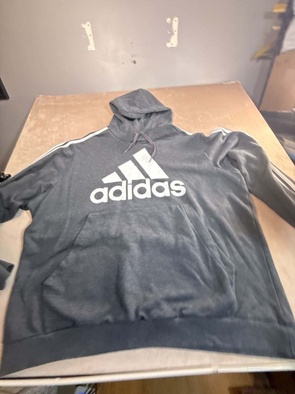 Adidas Hoodie Dark Heather Gray Big Logo 3XL (box B3-6)